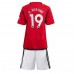 Manchester United Raphael Varane #19 Hjemmedraktsett Barn 2023-24 Korte ermer (+ Korte bukser)
